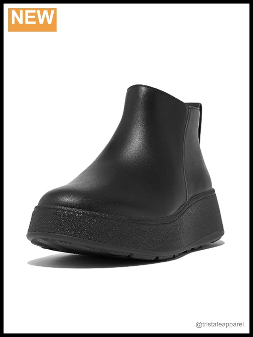 Leather Flatform Zip Ankle Boots Slip-Resistant